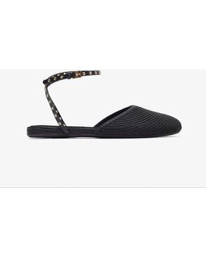 Alaïa Paper Straw Flat Sandals - White