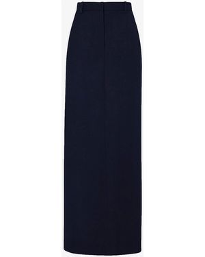 The Row Roux Dark Navy Wool Maxi Skirt - Blue