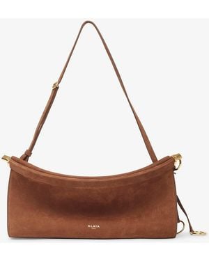 Alaïa Le Click Ew Medium Brown Nubuck Leather Bag