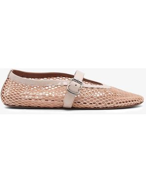 Alaïa Beige Mesh Ballet Flats - Pink