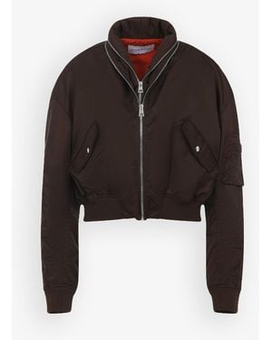 Givenchy Brown Zipped Bomber Jacket - Black