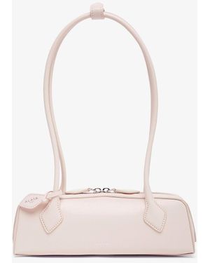 Alaïa Le Teckel Small Light Pink Bag - White