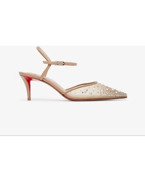 Christian Louboutin Miss Z 60 Riviera Strass Court Shoes - White