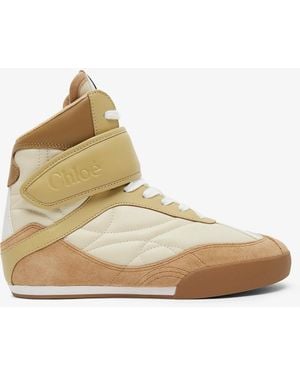 Chloé Kick High-top Leather Trainers - Natural