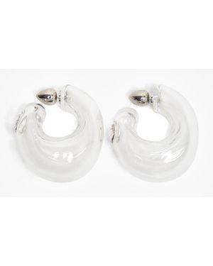 Alaïa Bubble Hoop Glass Earrings - White