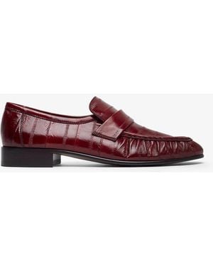 The Row Soft Red Eel Loafers