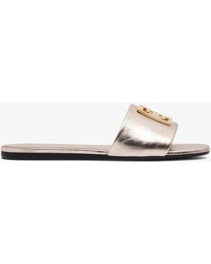 Givenchy 4g Gold Leather Flats - White
