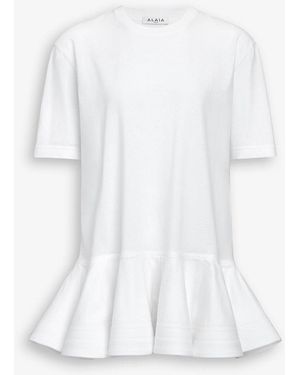 Alaïa Peplum White T-shirt