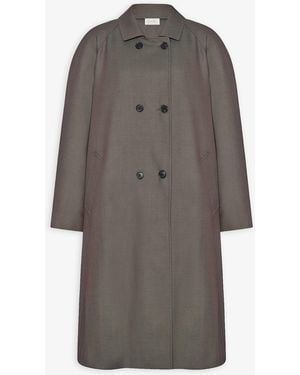The Row Emma Wool Twill Coat - Grey