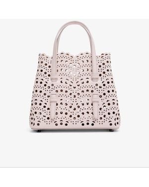 Alaïa Mina 20 Vienne Vague Light Pink Tote Bag