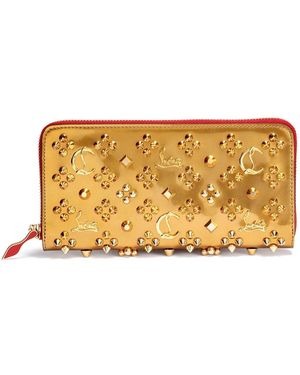 Christian Louboutin Panettone Gold Logo Studded Wallet - Metallic