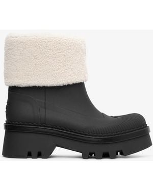 Chloé Raina Black Fur Rain Boots