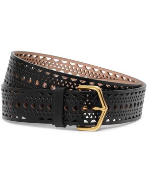 Alaïa Neo Vienne Black Leather Belt