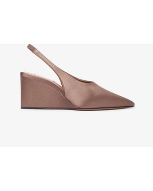 Alaïa Blush 90 Satin Slingback Wedges - Pink