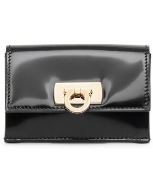 Ferragamo Wanda Black Cardholder - Grey