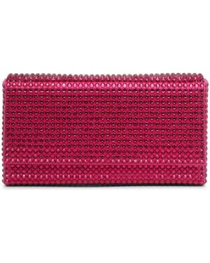 AMINA MUADDI Superamini Paloma Pink Crystal Clutch - Red