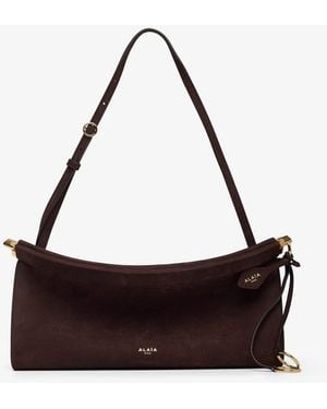 Alaïa Le Click Ew Medium Brown Nubuck Bag - White