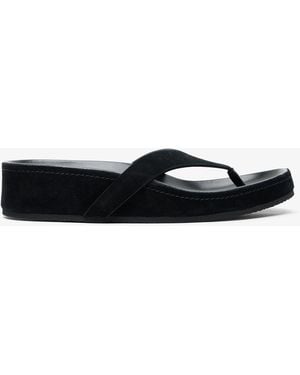 Phoebe Philo Round Black Flip Flops - White