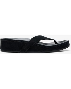 Phoebe Philo Round Black Flip Flops - White