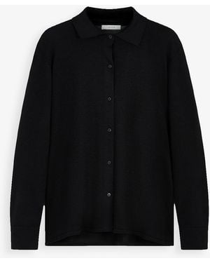 The Row Ocari Cashmere Cardigan Top - Black