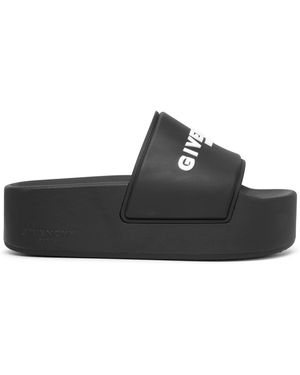 Givenchy Paris Black Platform Slides
