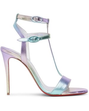 Christian Louboutin Mara 100 Metallic Leather Sandals - Multicolour