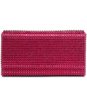 AMINA MUADDI Superamini Paloma Pink Crystal Clutch - Red