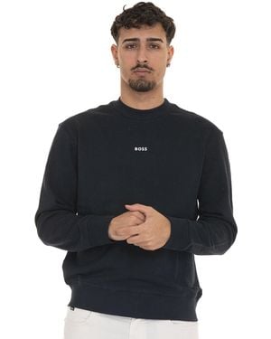 BOSS Felpa WESMALLCREW - Blu
