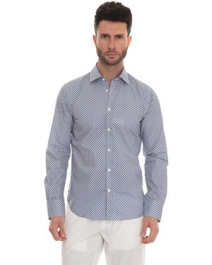 Canali Camicia casual Blu/rosso Cotone