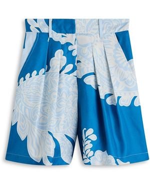 Scanlan Theodore Silk Harrow Print Short - Blue