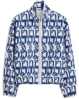 Scanlan Theodore Chain Print Funnel Jacket - Blue
