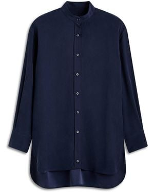 Scanlan Theodore Sueded Silk Crew Neck Shirt - Blue