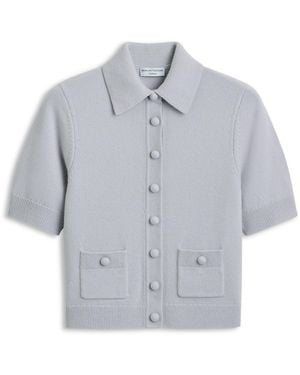 Scanlan Theodore Cashmere Short Sleeve Cardigan - Gray
