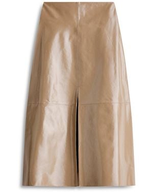 Scanlan Theodore Leather Draped Skirt - Natural