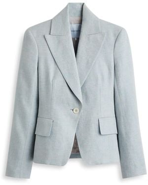 Scanlan Theodore Linen One Button Jacket - Blue