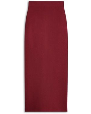 Scanlan Theodore Crepe Knit Pencil Long Skirt - Red