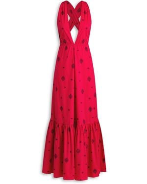 Scanlan Theodore Parachute Foulard Halter Dress - Red