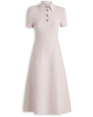 Scanlan Theodore Crepe Knit Poppy Shirt Dress - White