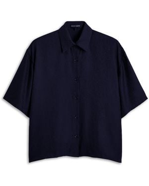 Scanlan Theodore Silk Jacquard Crop Shirt - Blue