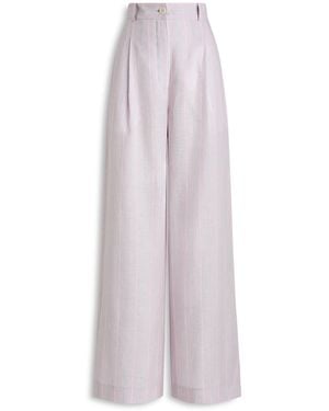 Scanlan Theodore Stripe Pleat Drape Trouser - Purple