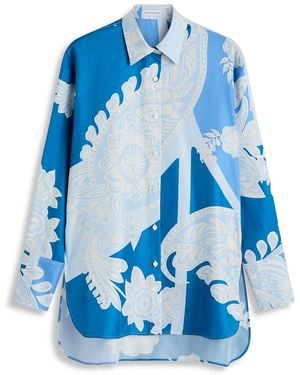 Scanlan Theodore Silk Harrow Print Shirt - Blue