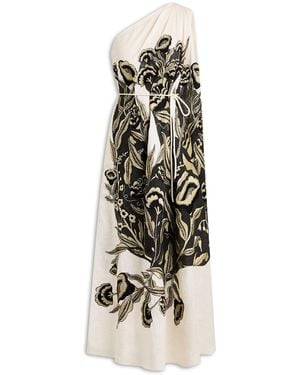 Scanlan Theodore Embroidered Linen Dress - White