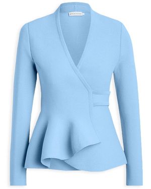 Scanlan Theodore Crepe Knit Wrap Jacket - Blue