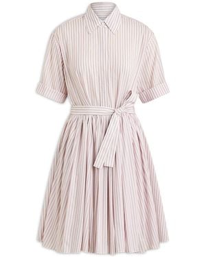 Scanlan Theodore Striped Mini Shirt Dress - Pink