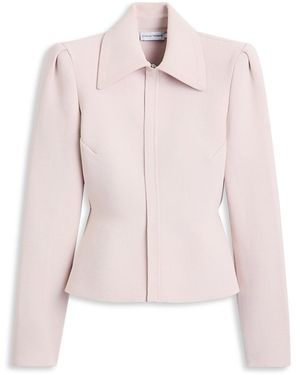 Scanlan Theodore Crepe Knit Peplum Collar Jacket - Pink