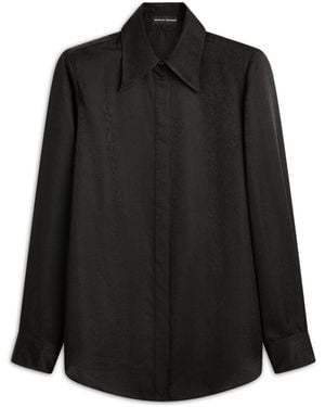 Scanlan Theodore Silk Jacquard Shoulder Pad Shirt - Black