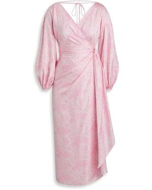Scanlan Theodore Silk Print Wrap Dress - Pink