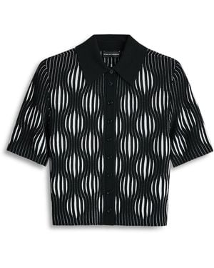 Scanlan Theodore Pleat Wave Stitch Shirt - Black