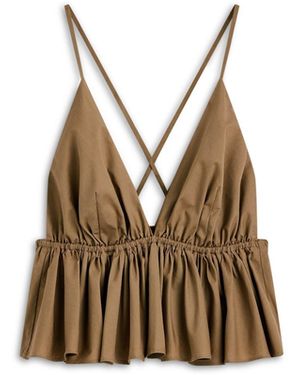 Scanlan Theodore Parachute Cotton Ruffle Camisole - Natural