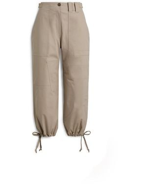 Scanlan Theodore Cotton Sateen Cropped Cargo - Natural